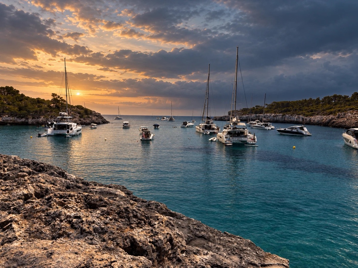 Instagram: Bucht auf Mallorca mit Segelbooten